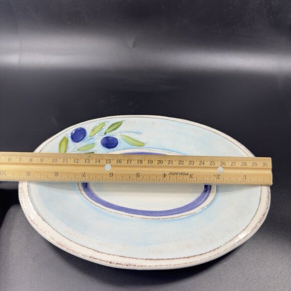 Crate & Barrel Gianna Lucia Olive Oval Dish Plate Tray Set 3 W Original Sticker - Picture 3 of 13